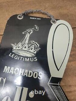 VINTAGE Original COLLINS LEGITIMUS AXE DOUBLE SIDED PORCELAIN SIGN, 18 x 12