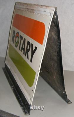 VINTAGE ROTARY GAS SIGN Pump TOPPER DOUBLE SIDED