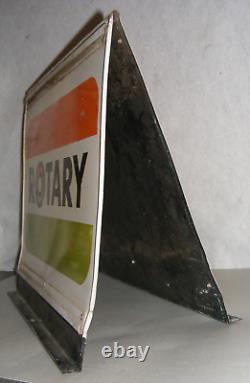 VINTAGE ROTARY GAS SIGN Pump TOPPER DOUBLE SIDED