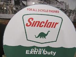 VINTAGE STYLE 1930's SINCLAIR OUTBOARD MOTOR OIL FLANGE SIGN DOUBLE SIDED SIGN