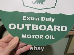 VINTAGE STYLE 1930's SINCLAIR OUTBOARD MOTOR OIL FLANGE SIGN DOUBLE SIDED SIGN
