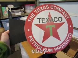 VINTAGE STYLE 1930's TEXACO PETROLEUM PRODUCTS FLANGE SIGN DOUBLE SIDED SIGN