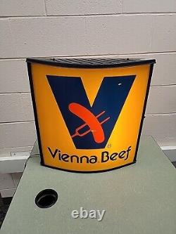 VINTAGE VIENNA BEEF SIGN LIGHTS UP DOUBLE SIDED, Brand New Bulbs & Starter