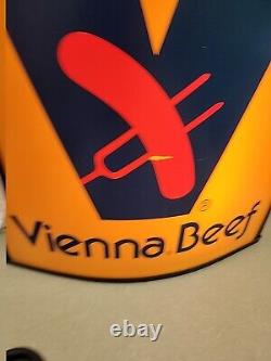 VINTAGE VIENNA BEEF SIGN LIGHTS UP DOUBLE SIDED, Brand New Bulbs & Starter