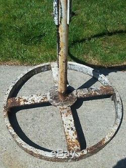 VTG 1930s RED CROWN ETHYL GASOLINE DOUBLE SIDED PORCELAIN LOLLIPOP CURB SIGN 30