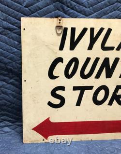 VTG 1940's IVYLAND PENNSYLVANIA Country Store Metal Double Sided Sign Old 34-26B