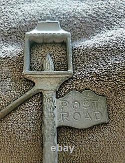 VTG Lamp Lighters Mailbox Double Sided House Cast Metal Name & Address Sign