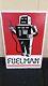 Vtg Original Fuelman Gas Station Fuel Advertising Sign 24x16 Double Sided Robot