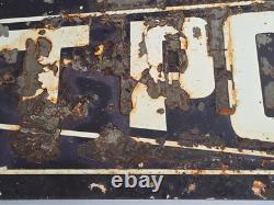 VTG Original MORTON'S SALT IT POURS Metal Sign Ad 28x10 Double Sided Coshocton