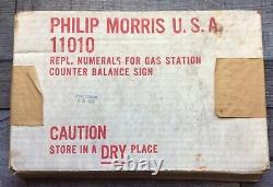 VTG Philip Morris Double Sided Plastic Gas Station Sign Number Lot of 22 USA