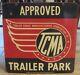 Vtg Rare Tcma Approved Trailer Park Porcelain Double Sided Sign Original 40s 50s