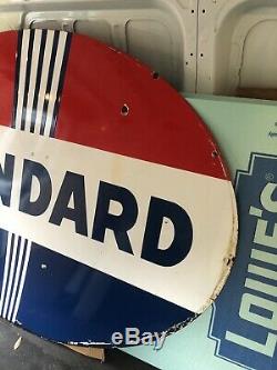 Very Clean Standard Gasoline Dealership Double Sided Porcelain Sign 7 X 5
