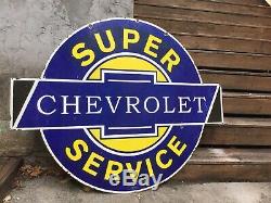 Very Large Chevrolet Double Sided Porcelain Sign
