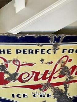 Very Old Rare Original 1931 Verifine ice cream Double Sided Porcelain 28sign