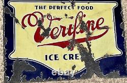 Very Old Rare Original 1931 Verifine ice cream Double Sided Porcelain 28sign