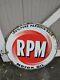 Very Rare! Original Rpm Motor Oil Double Sided Porcelain Sign 28