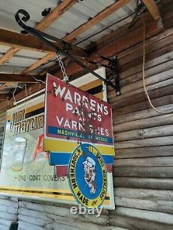 Very rare Double-sided porcelain Warren's paint sign Nashville TN Southern made