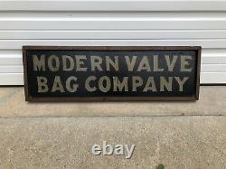 Vintage 1800's Modern Valve Bag Company Albertis PA DOUBLE SIDED Wood Trade Sign