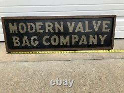Vintage 1800's Modern Valve Bag Company Albertis PA DOUBLE SIDED Wood Trade Sign