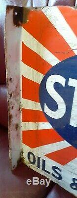 Vintage 1920s Enamel STERNOL MOTOR SIGN 2ft X 18 in approx DOUBLE SIDED