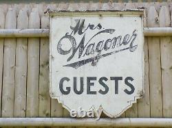 Vintage 1930's Double Sided Mrs Wagoner Guest Wood Sign