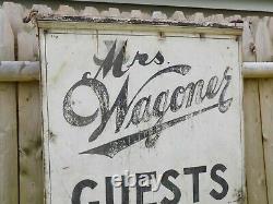 Vintage 1930's Double Sided Mrs Wagoner Guest Wood Sign