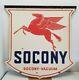 Vintage 1934 Standard Oil Co. Socony-vacuum Pegasus Double Sided Porcelain Sign