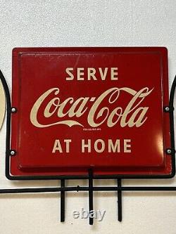 Vintage 1940's Coca Cola Grocery Isle Marker Sign Double Sided 1 & 2 Green Line