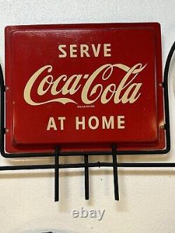 Vintage 1940's Coca Cola Grocery Isle Marker Sign Double Sided 1 & 2 Green Line