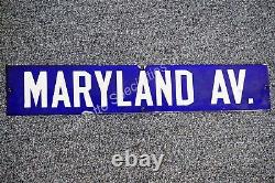 Vintage 1940's Double Sided Porcelain Street Sign Maryland Av Ave Avenue