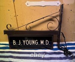 Vintage 1940's Doubled-Sided Glass Lighted Doctor Sign Vintage 1940's Doubled-Sided Glass Lighted Doctor Sign