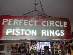 Vintage 1940s PERFECT CIRCLE piston rings Double Sided Light up 3 Ft x 1 Ft x 3