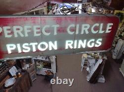 Vintage 1940s PERFECT CIRCLE piston rings Double Sided Light up 3 Ft x 1 Ft x 3