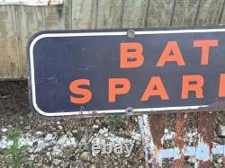 Vintage 1941 Firestone Batteries Spark Plugs Double Sided Sign Rider Original