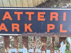 Vintage 1941 Firestone Batteries Spark Plugs Double Sided Sign Rider Original