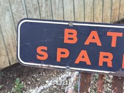 Vintage 1941 Firestone Batteries Spark Plugs Double Sided Sign Rider Original