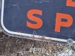 Vintage 1941 Firestone Batteries Spark Plugs Double Sided Sign Rider Original