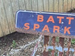 Vintage 1941 Firestone Batteries Spark Plugs Double Sided Sign Rider Original