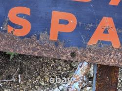 Vintage 1941 Firestone Batteries Spark Plugs Double Sided Sign Rider Original