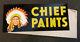 Vintage 1950-60's Chief Paints Double Sided Metal Sign Nos Never Hung (b2)