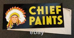 Vintage 1950-60's Chief Paints Double Sided Metal Sign NOS never hung (B2)