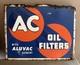Vintage 1950 Ac Oil Filter With Aluvac Element Double Sided Flange Sign Rustic