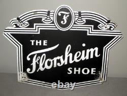 Vintage 1950- Florsheim Shoe-factory Trade Store Hanging Sign-double Sided-22.5