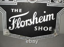 Vintage 1950- Florsheim Shoe-factory Trade Store Hanging Sign-double Sided-22.5
