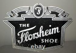 Vintage 1950- Florsheim Shoe-factory Trade Store Hanging Sign-double Sided-22.5
