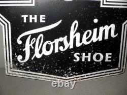 Vintage 1950- Florsheim Shoe-factory Trade Store Hanging Sign-double Sided-22.5