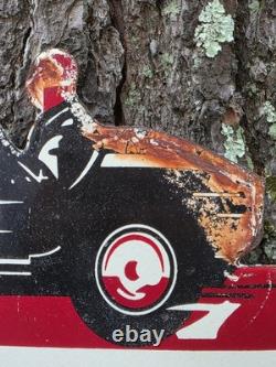 Vintage 1950s Mobiloil Double Sided Flange Advertising Sign 14 X 10