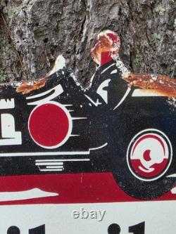 Vintage 1950s Mobiloil Double Sided Flange Advertising Sign 14 X 10