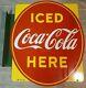 Vintage 1951 Porcelain P&m Co Coca Cola Double Sided Flange Sign