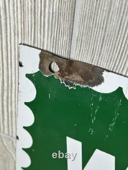 Vintage 1952 S & H Green Stamps Double Sided Heavy Porcelain Sign 20x28